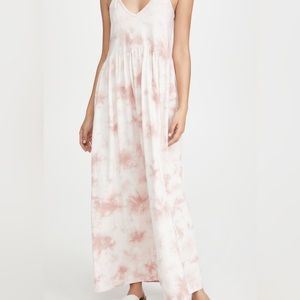 Z SUPPLY cotton hazy cloud print boho beachy maxi dress in pink blossom L